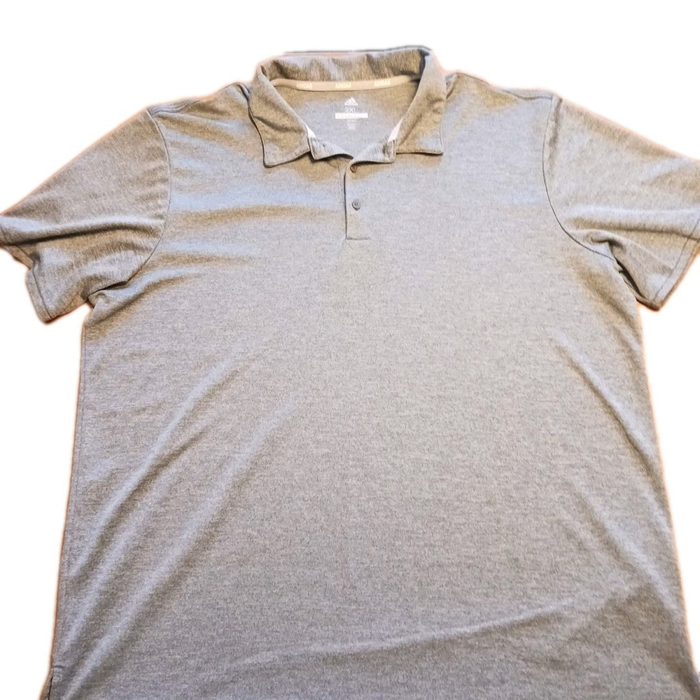 Adidas Golf Polo Shirt Men's 2XL Gray Short Sleeve